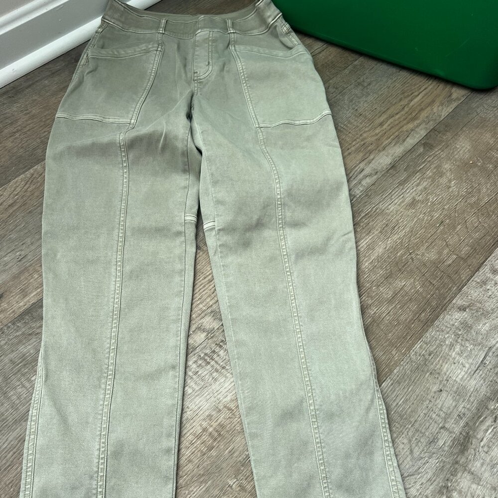 SPANX Olive Green High-Waist Seam Detail Pants